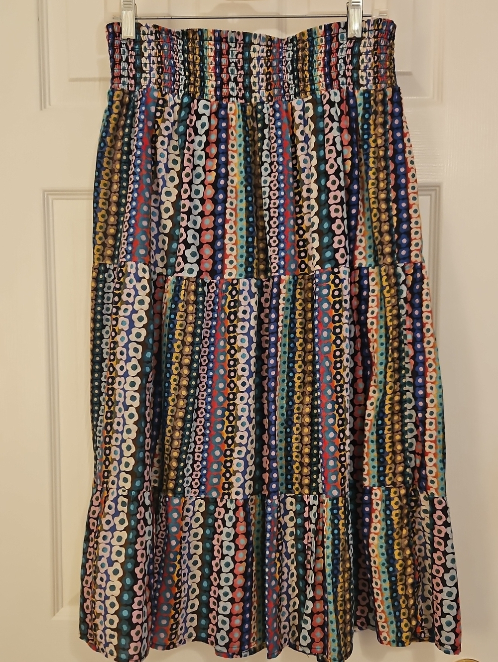 NIC+ZOE Multi-Color Tiered Maxi Skirt with Smocked Waist
